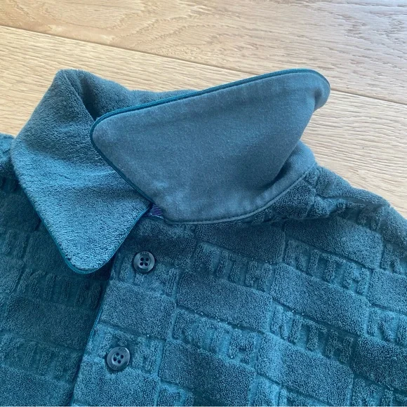 Kith Velour Terry Logo Polo Shirt Retro Streetwear Summer - Picture 8 of 9